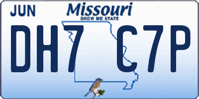 MO license plate DH7C7P