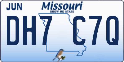 MO license plate DH7C7Q