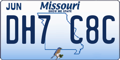 MO license plate DH7C8C