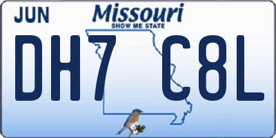 MO license plate DH7C8L