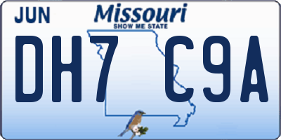 MO license plate DH7C9A