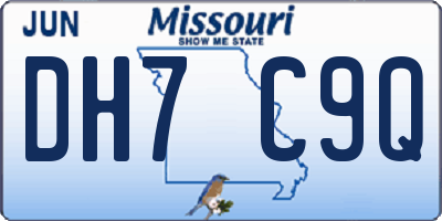 MO license plate DH7C9Q