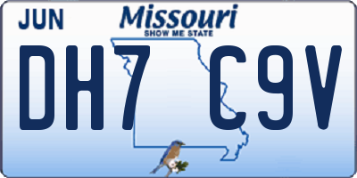 MO license plate DH7C9V