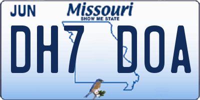 MO license plate DH7D0A