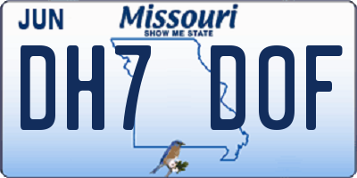 MO license plate DH7D0F