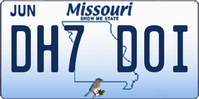 MO license plate DH7D0I