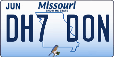 MO license plate DH7D0N