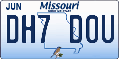 MO license plate DH7D0U