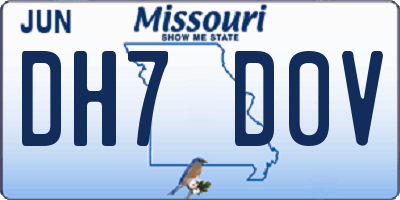 MO license plate DH7D0V