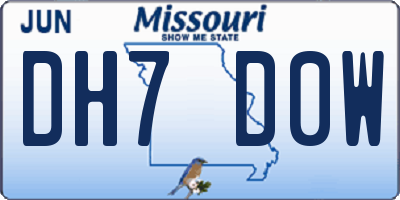 MO license plate DH7D0W