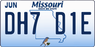 MO license plate DH7D1E