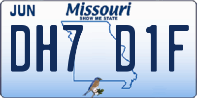MO license plate DH7D1F