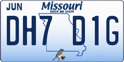 MO license plate DH7D1G