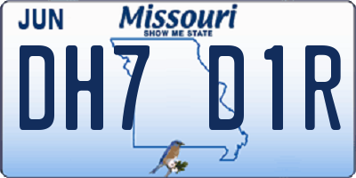 MO license plate DH7D1R