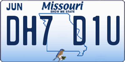 MO license plate DH7D1U