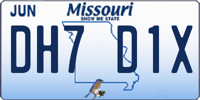 MO license plate DH7D1X