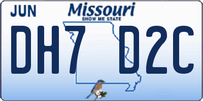 MO license plate DH7D2C
