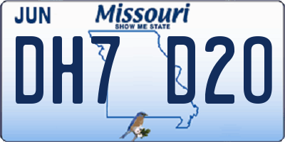 MO license plate DH7D2O