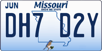 MO license plate DH7D2Y