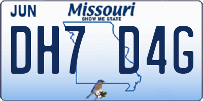 MO license plate DH7D4G