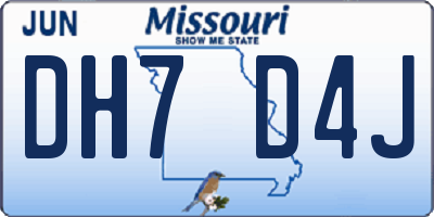 MO license plate DH7D4J