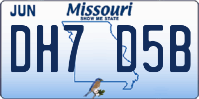 MO license plate DH7D5B