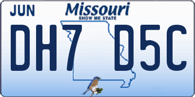 MO license plate DH7D5C