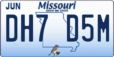 MO license plate DH7D5M