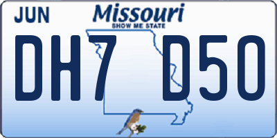 MO license plate DH7D5O