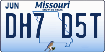 MO license plate DH7D5T