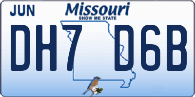 MO license plate DH7D6B