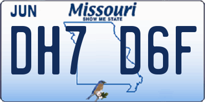 MO license plate DH7D6F