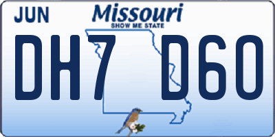MO license plate DH7D6O