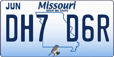 MO license plate DH7D6R