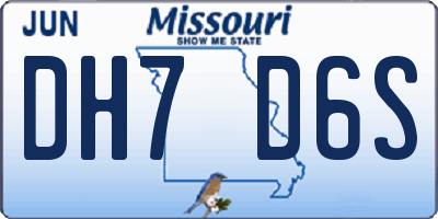 MO license plate DH7D6S