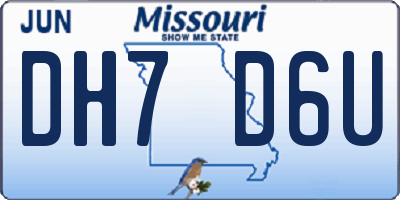 MO license plate DH7D6U