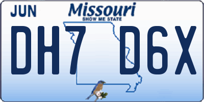 MO license plate DH7D6X