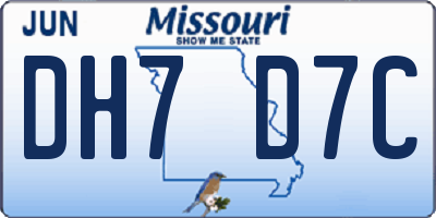 MO license plate DH7D7C