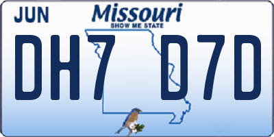 MO license plate DH7D7D