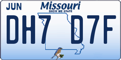 MO license plate DH7D7F