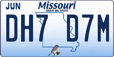 MO license plate DH7D7M