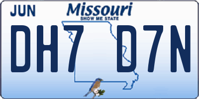 MO license plate DH7D7N