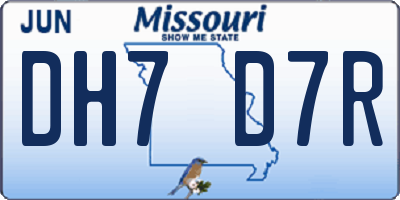 MO license plate DH7D7R