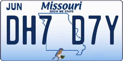 MO license plate DH7D7Y