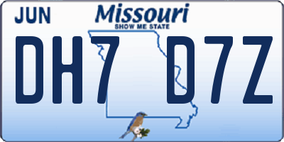 MO license plate DH7D7Z