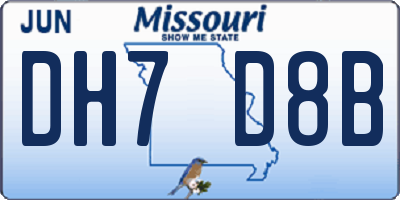 MO license plate DH7D8B