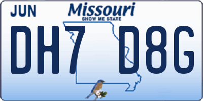 MO license plate DH7D8G