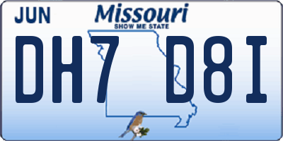 MO license plate DH7D8I