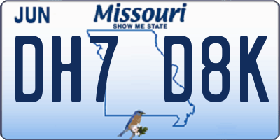 MO license plate DH7D8K