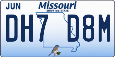 MO license plate DH7D8M